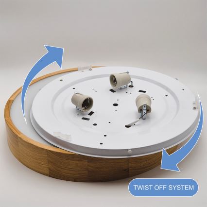 Brilagi - Candeeiro de tecto LED RGBW dimerizável CARVALHO 3xE27/15W/230V 2700-6500K Wi-Fi carvalho Ø 47,5 cm