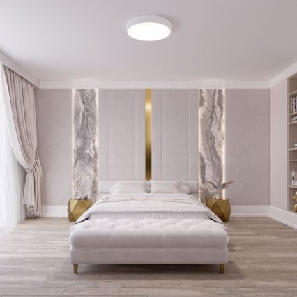 Brilagi - Luminária de teto LED RGBW regulável CLARE 2xE27/9W/230V 2700-6500K Ø 30 cm Wi-Fi branca