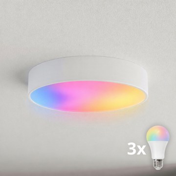 BRILAGI - Luminária de teto LED RGBW dimerizável CLARE 3xE27/12W/230V 2700-6500K diâmetro 40 cm branca