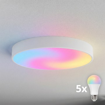Brilagi - Luminária de teto LED RGBW dimerizável CLARE 5x E27/9W/230V 2700–6500K, diâmetro 60 cm, Wi-Fi, branca