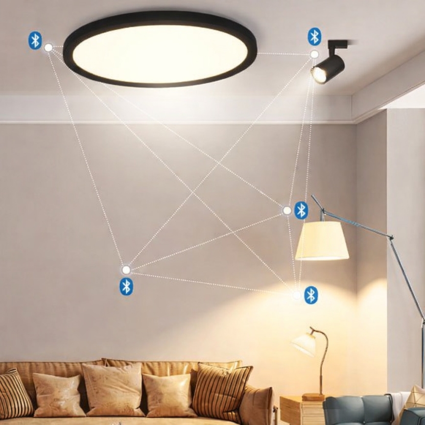 Brilagi - Candeeiro de teto LED RGBW dimerizável VIBE LED/24W/230V 3000–6500K Ø 29 cm preto + comando remoto