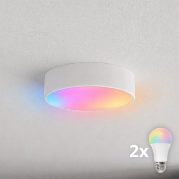 BRILAGI - Luminária de teto LED RGBW regulável CLARE 2xE27/12W/230V 2700-6500K Ø 30 cm branca