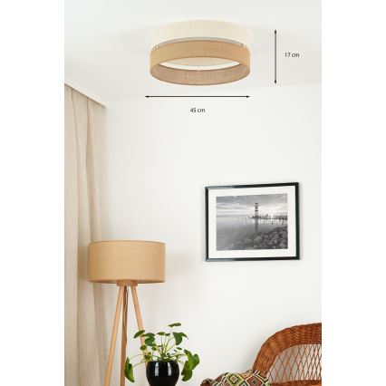 Brilagi - Plafon LED ROYAL YUTE LED/24W/230V pr. 45 cm bege/creme