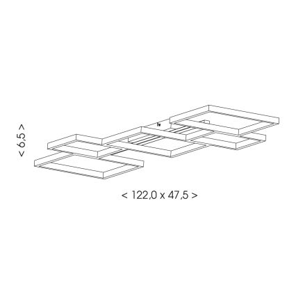 Brilagi - Luminária de teto LED SHIFT LED/42W/230V 4000K 47,5x122 cm preta