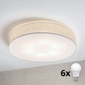Brilagi - Luminária de teto LED SIRIJA 6xE27/15W/230V Ø 80 cm creme