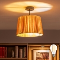 BRILAGI - Luminária de Teto LED Sobreposta CERIA BOHO 1xE27/60W/230V Ø 30 cm preta/ráfia