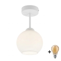 BRILAGI - Luminária de teto LED sobreposta RETRO GLASS 1xE27/60W/230V Ø 15 cm branca