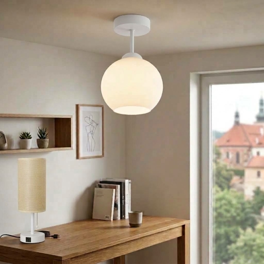 BRILAGI - Luminária de teto LED sobreposta RETRO GLASS 1xE27/60W/230V Ø 15 cm branca