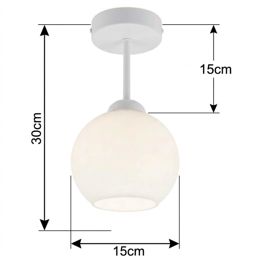 BRILAGI - Luminária de teto LED sobreposta RETRO GLASS 1xE27/60W/230V Ø 15 cm branca
