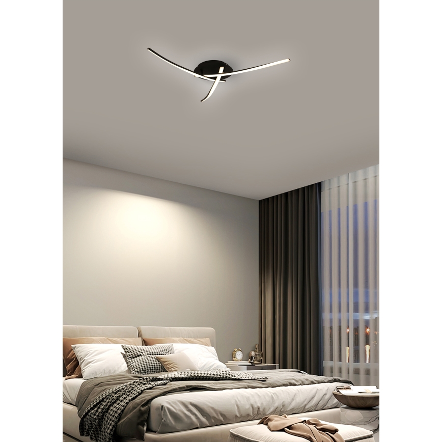 Brilagi - Candeeiro de tecto LED STRIPES LED/24W/230V Ø 64 cm preto