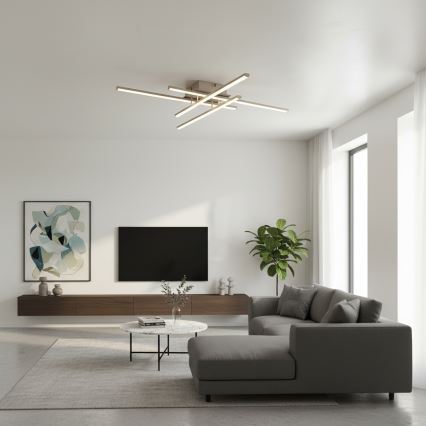 Brilagi - Luminária de teto LED STRIPES LED/37W/230V 68x68 cm prateada