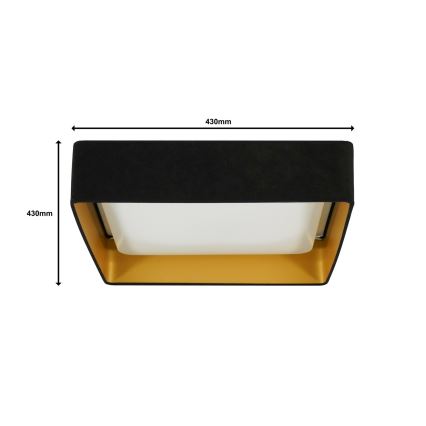 Brilagi - LED Luminária de teto VELVET SQUARE LED/24W/230V 43x43 cm preta