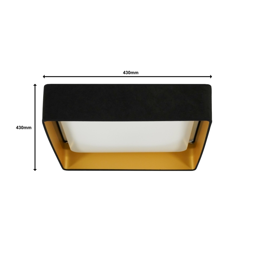 Brilagi - LED Luminária de teto VELVET SQUARE LED/24W/230V 43x43 cm preta