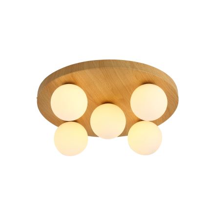 Brilagi - Luminária de teto LUND WOOD 5xG9/9W/230V, Ø 40 cm, em madeira de seringueira