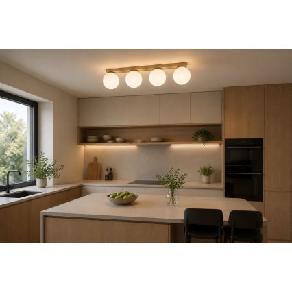 BRILAGI - Luminária de teto MILO 4xE27/60W/230V bege/dourado