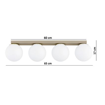 BRILAGI - Luminária de teto MILO 4xE27/60W/230V bege/dourado