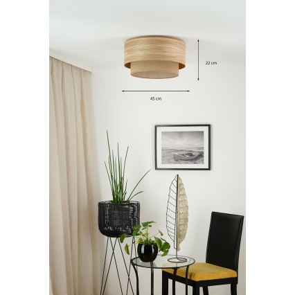 Brilagi - Luminária de teto MONTANA BOHO 1xE27/15W/230V diâmetro 45 cm castanho