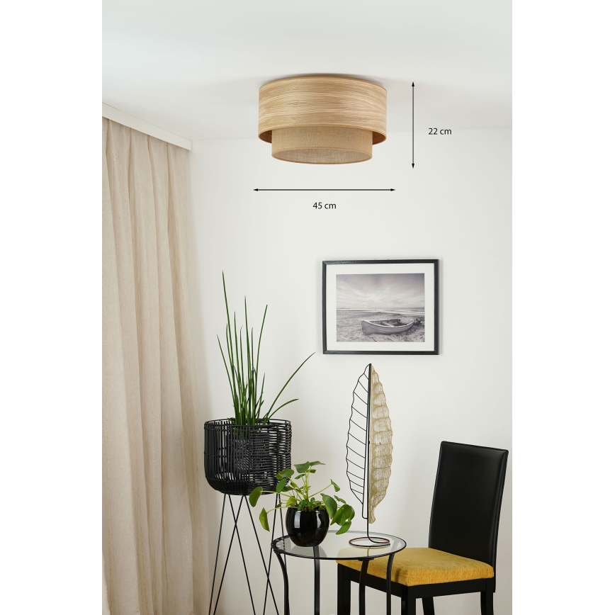 Brilagi - Luminária de teto MONTANA BOHO 1xE27/15W/230V diâmetro 45 cm castanho