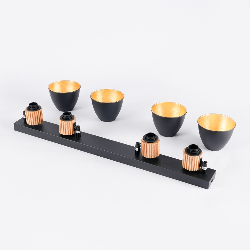 Brilagi - Luminária de teto ODENSE 4xE14/10W/230V madeira de seringueira/preto