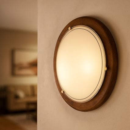 Brilagi - Luminária de teto ORBIS 2xE27/60W/230V Ø 38 cm pinho