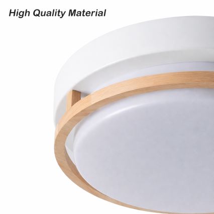 Brilagi - Luminária de teto ORINO 2xE27/40W/230V Ø 27 cm branca/carvalho