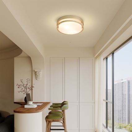 Brilagi - Luminária de teto ORINO 2xE27/40W/230V Ø 27 cm dourada/carvalho