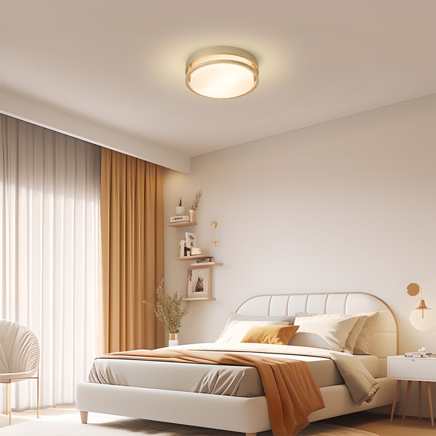 Brilagi - Luminária de teto ORINO 2xE27/40W/230V Ø 27 cm dourada/carvalho