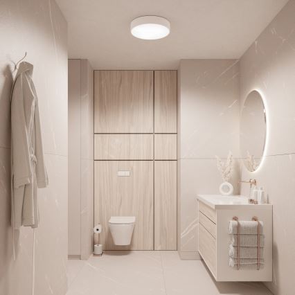 Brilagi - Candeeiro de tecto LED RGBW regulável para casa de banho CLARE 3xE27/9W/230V 2700–6500K Ø 40 cm IP54 Wi‑Fi branco