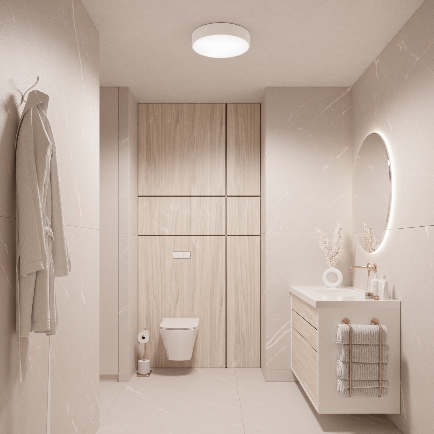 Brilagi - Candeeiro de tecto LED RGBW regulável para casa de banho CLARE 3xE27/9W/230V 2700–6500K Ø 40 cm IP54 Wi‑Fi branco