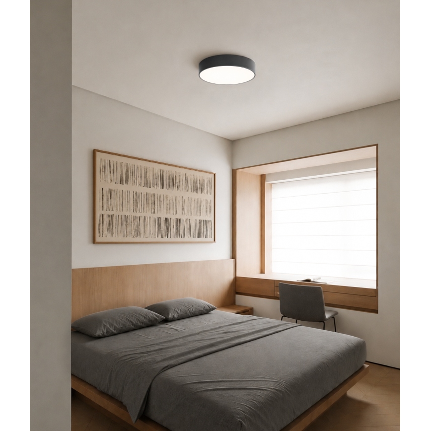 Brilagi - Luminária de teto para casa de banho com sensor de movimento e crepuscular CLARE 3xE27/24W/230V Ø 40 cm antracite IP54