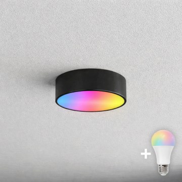 BRILAGI - Luminária de teto para casa de banho LED RGBW regulável CLARE 1xE27/12W/230V 2700-6500K Ø 20 cm IP54 preta