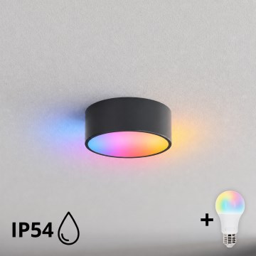 BRILAGI - Luminária de teto para casa de banho LED RGBW regulável CLARE 1xE27/12W/230V Ø 20 cm antracite IP54