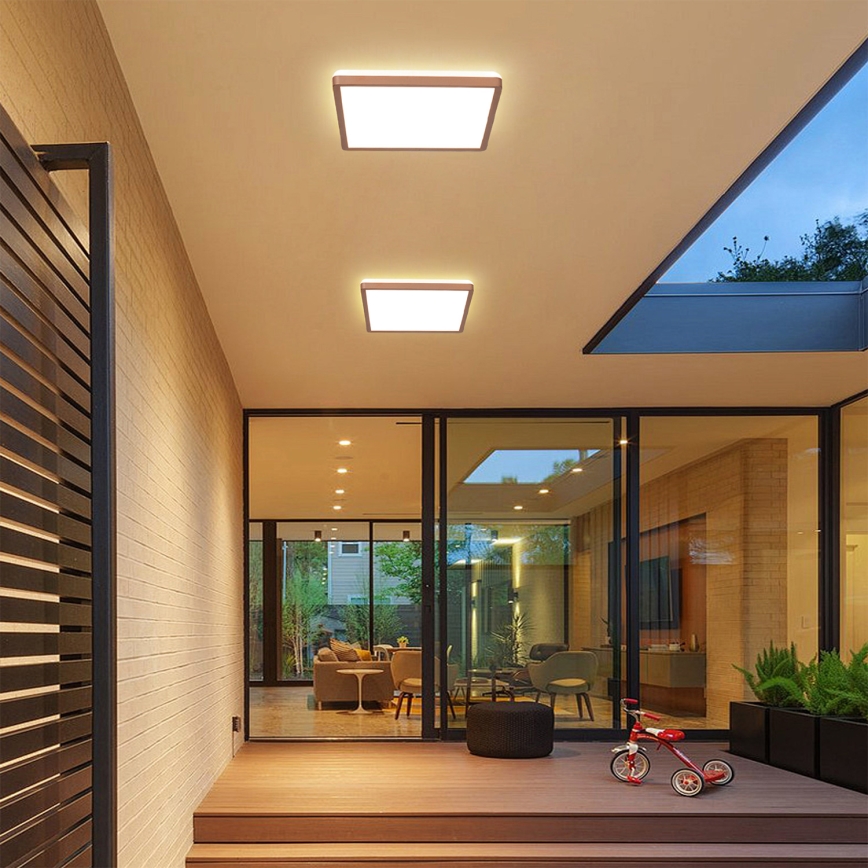 Brilagi - Candeeiro de teto LED para casa de banho ULTRA SLIM LED/24W/230V 42x42 cm ouro rosé IP54