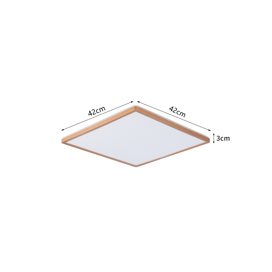 Brilagi - Candeeiro de teto LED para casa de banho ULTRA SLIM LED/24W/230V 42x42 cm ouro rosé IP54