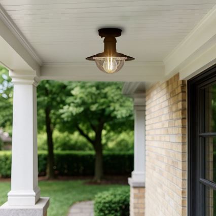 Brilagi - Luminária de teto para exterior MOLDE 1xE27/60W IP44 preta