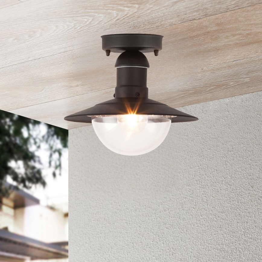 Brilagi - Luminária de teto para exterior MOLDE 1xE27/60W IP44 preta
