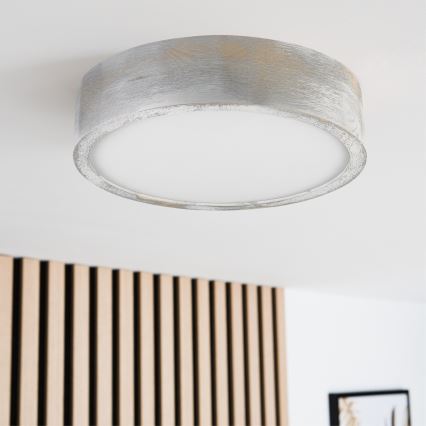 Brilagi - Luminária de teto PINO 1xE27/15W/230V pinho/prateado Ø 27,5 cm