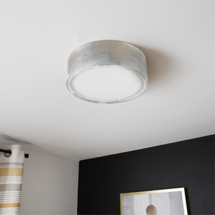 Brilagi - Luminária de teto PINO 1xE27/15W/230V pinho/prateado Ø 27,5 cm