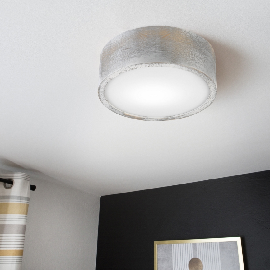 Brilagi - Luminária de teto PINO 1xE27/15W/230V pinho/prateado Ø 27,5 cm