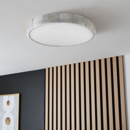 Brilagi - Luminária de teto PINO 3xE27/15W/230V, pinho/prateada Ø 47,5 cm