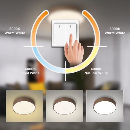Brilagi - Candeeiro de tecto LED POOL LED/48W/230V 3000/4000/6000K Ø 40 cm castanho