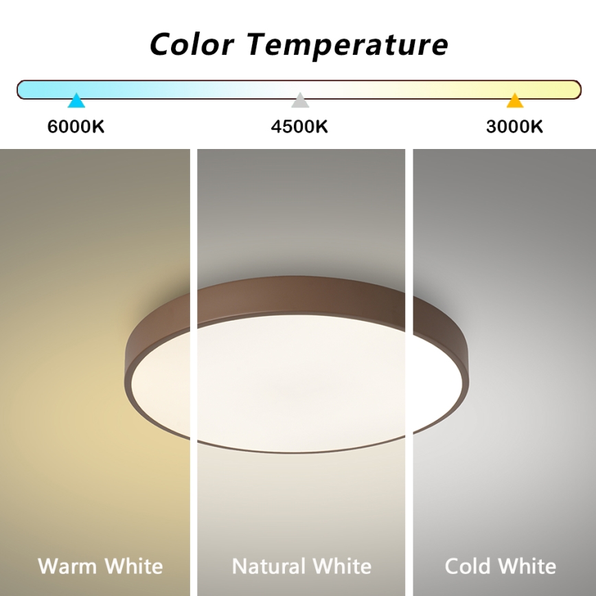 Brilagi - Candeeiro de teto POOL LED/60W/230V 3000/4000/6000K Ø 50 cm castanho