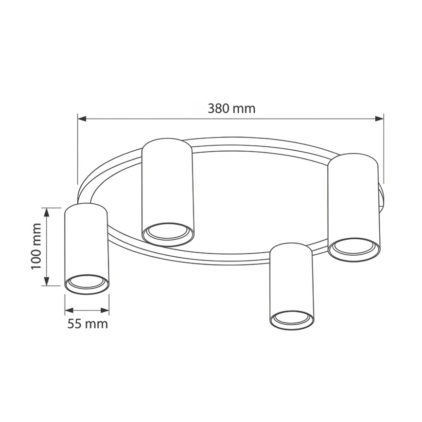 Brilagi - Luminária de teto SELE 4xGU10/30W/230V preta