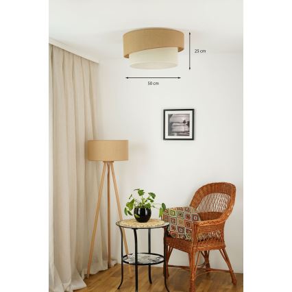 Brilagi - Luminária de teto SHINE 1xE27/15W/230V diâmetro 50 cm bege/creme