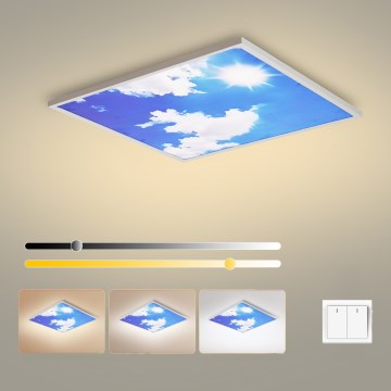 Brilagi - Luminária de teto SLIMFRAME LED/58W/230V 60x60 cm prateada/azul