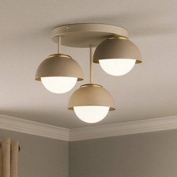Brilagi - Luminária de teto sobreposta COSMO 3xE27/60W/230V bege/dourado