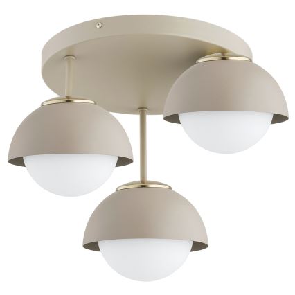 Brilagi - Luminária de teto sobreposta COSMO 3xE27/60W/230V bege/dourado