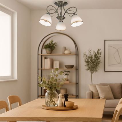 Brilagi - Luminária de teto sobreposta FRED 3xE27/60W/230V Ø 59 cm bronze