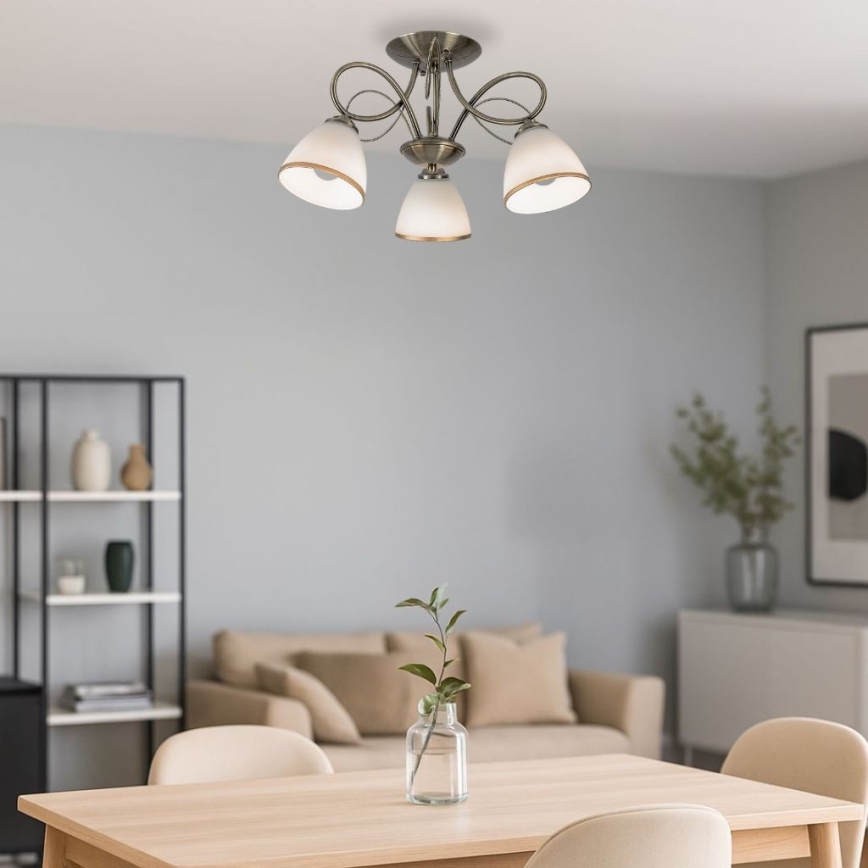 Brilagi - Luminária de teto sobreposta FRED 3xE27/60W/230V Ø 59 cm bronze