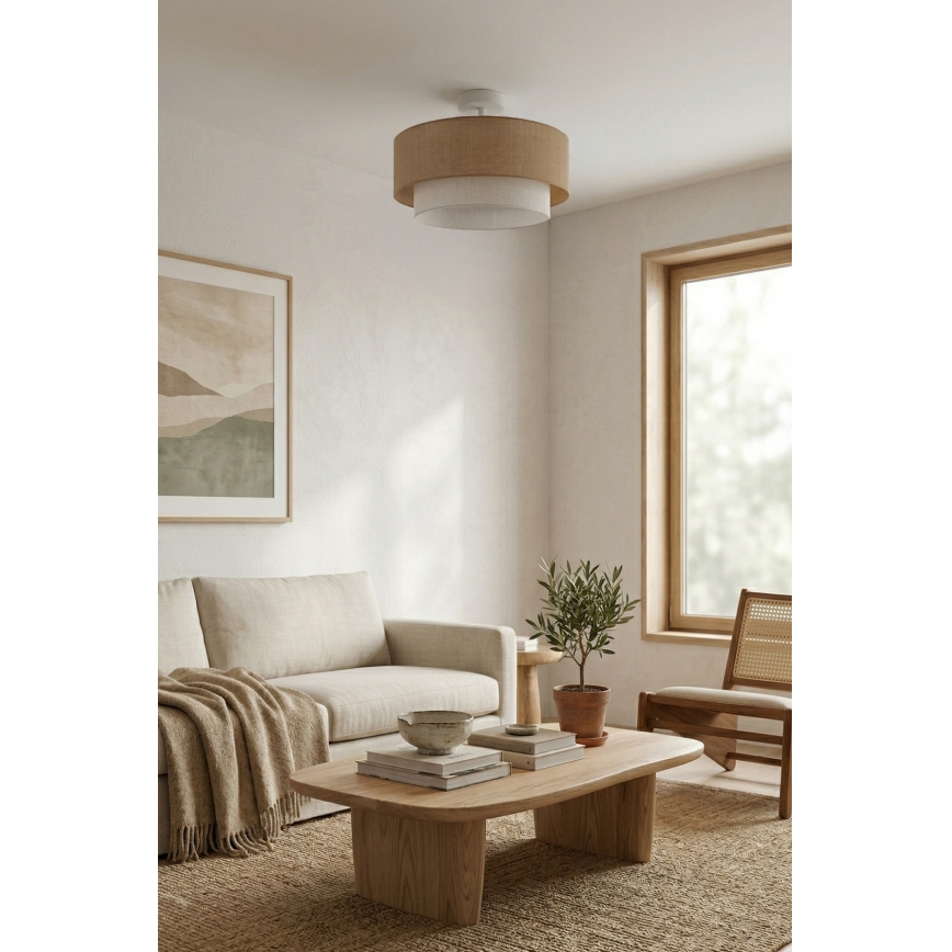Brilagi - Luminária de teto sobreposta LED BOHO ECO 1xE27/10W/230V Ø 40 cm bege/creme